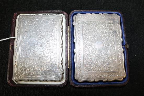 Two silver card cases.(-)